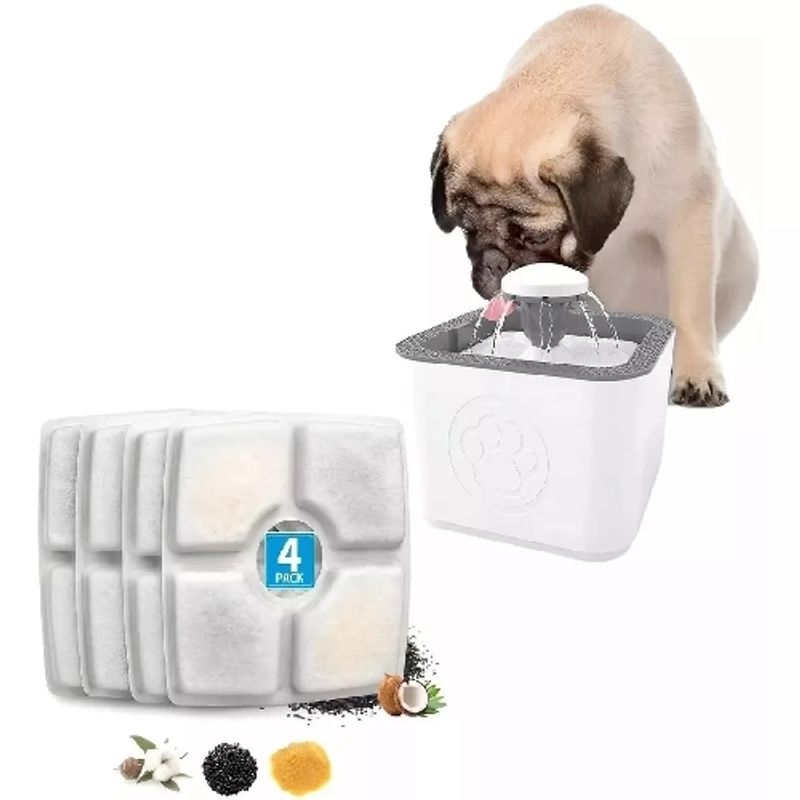GENERICO - Bebedor Gatos Perros + 4 Filtros Para Bebedero Electrico