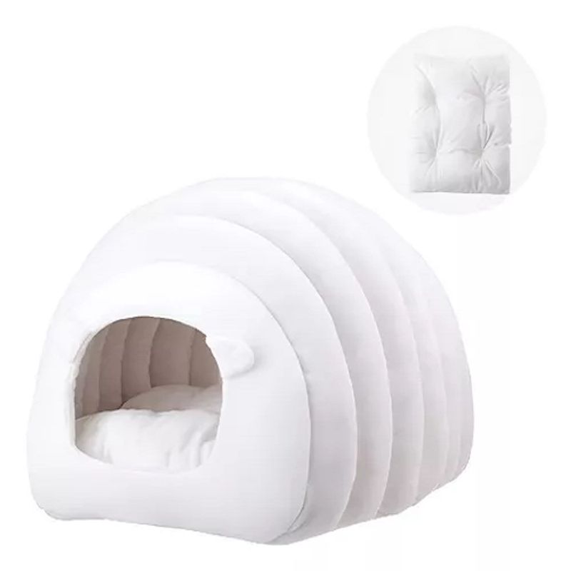 GENERICO - Cama Perro Pequeño Iglu Cama Para Mascotas Gato Perro Blanco