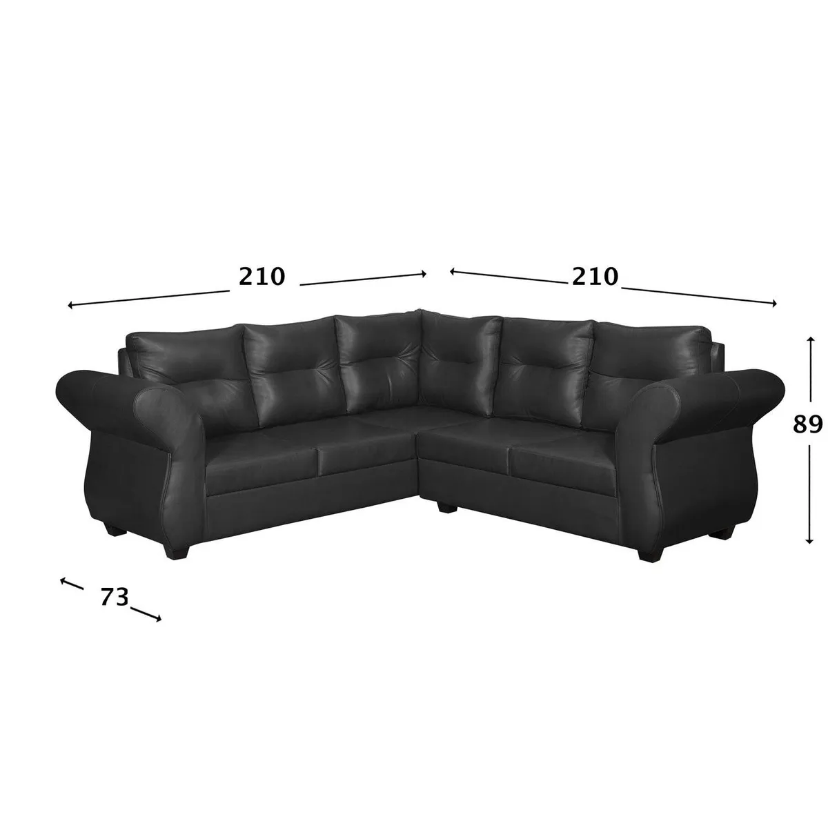 GENERICO - SOFA SECCIONAL EMMA PU NEGRO