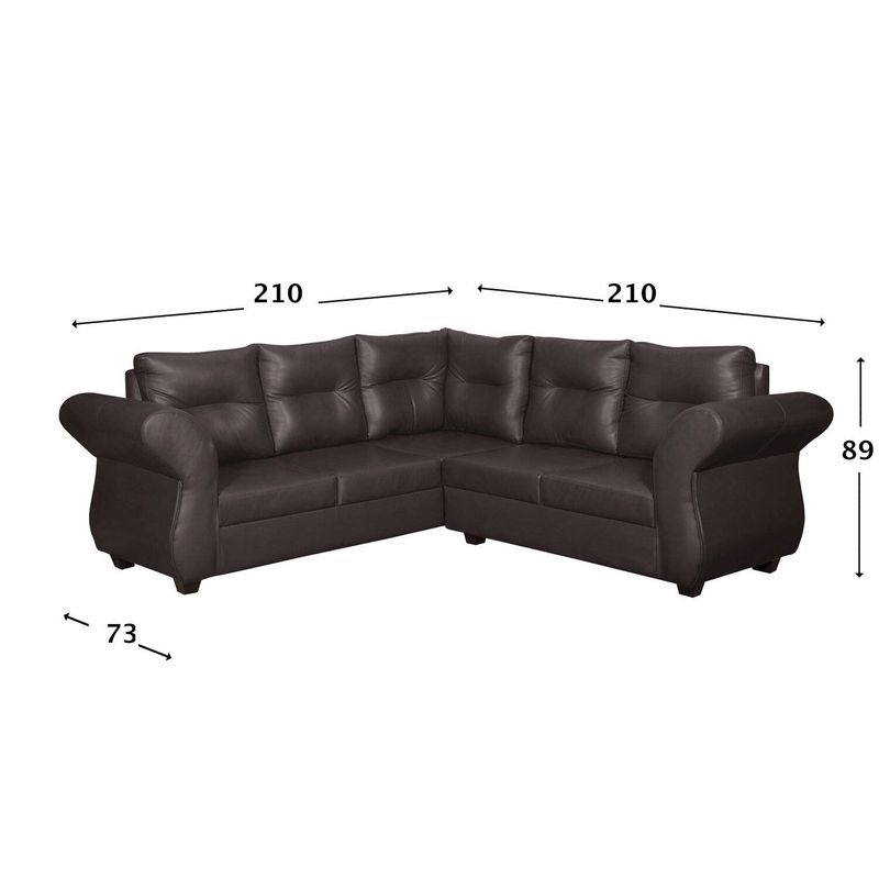GENERICO - SOFA SECCIONAL EMMA PU CHOCOLATE