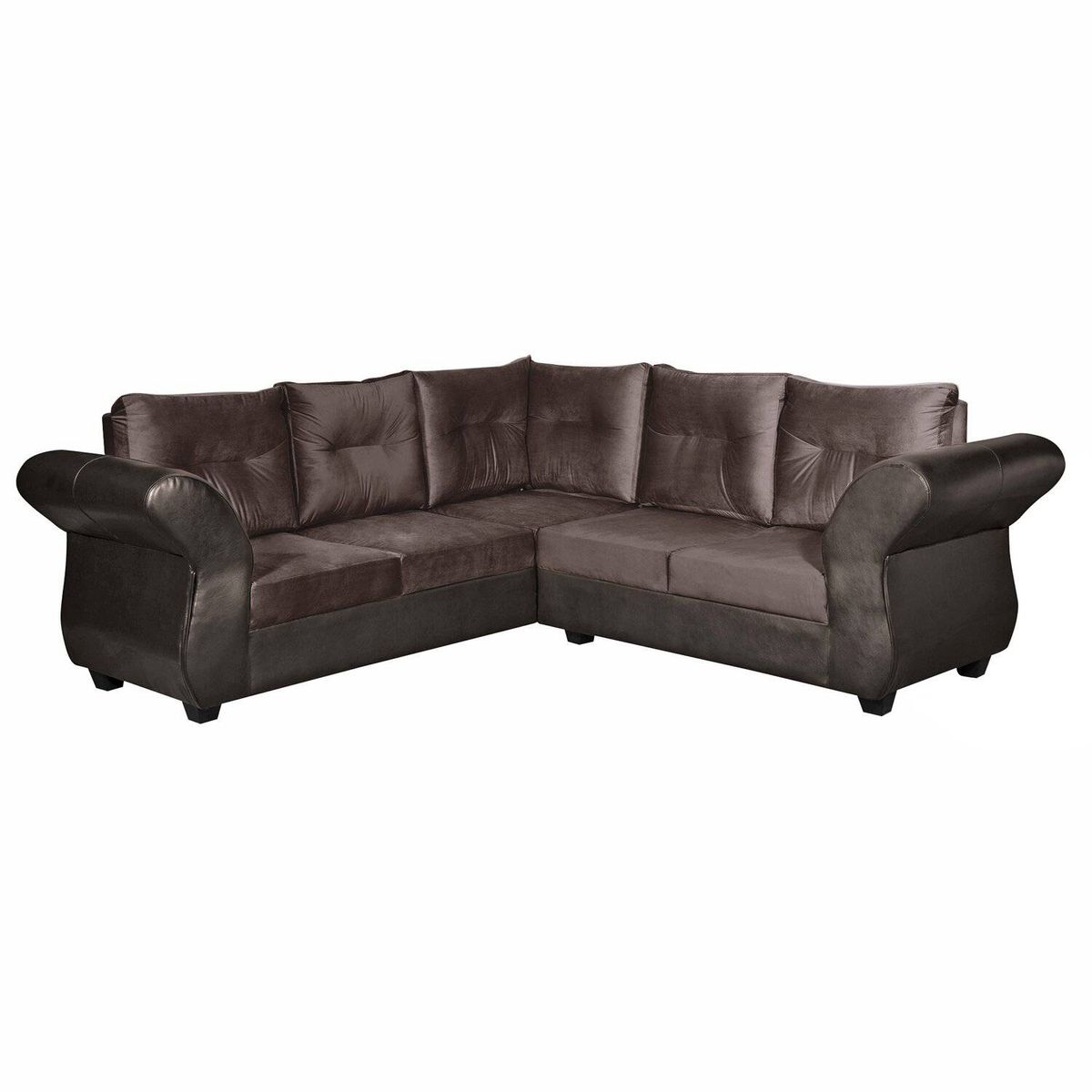 GENERICO - SOFA SECCIONAL EMMA FELPA-PU CHOCOLATE