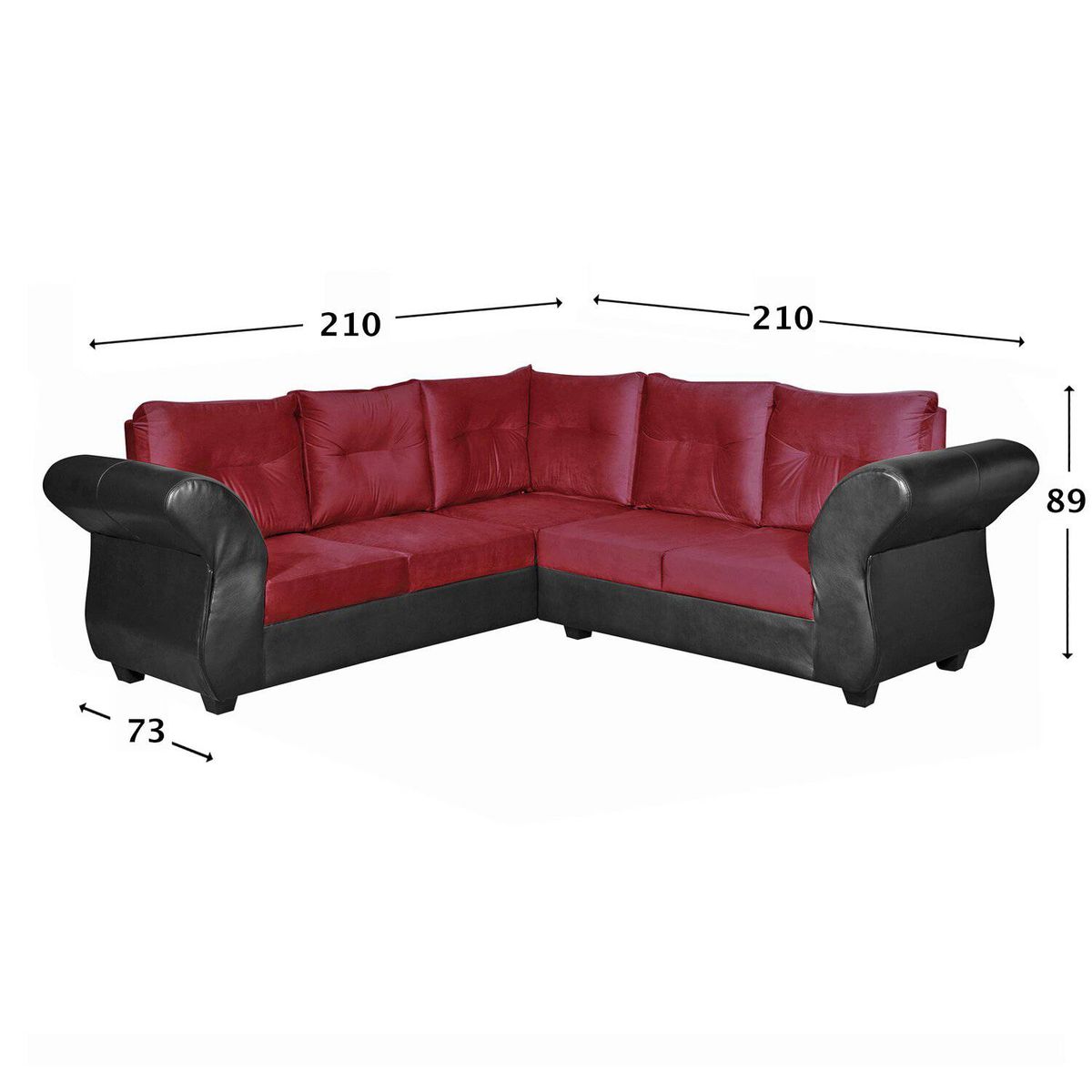 GENERICO - SOFA SECCIONAL EMMA FELPA-PU BURDEO