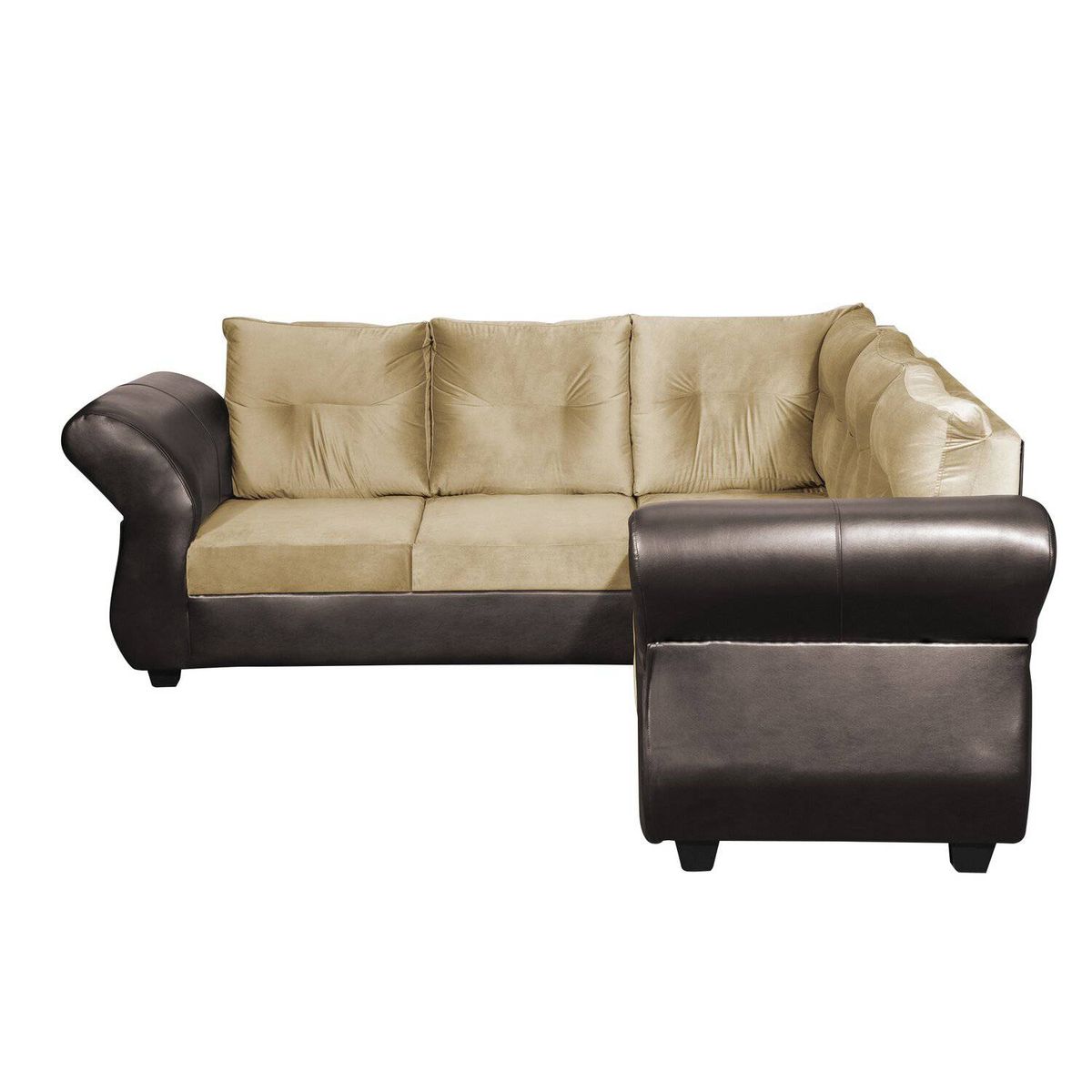 GENERICO - SOFA SECCIONAL EMMA FELPA-PU BEIGE