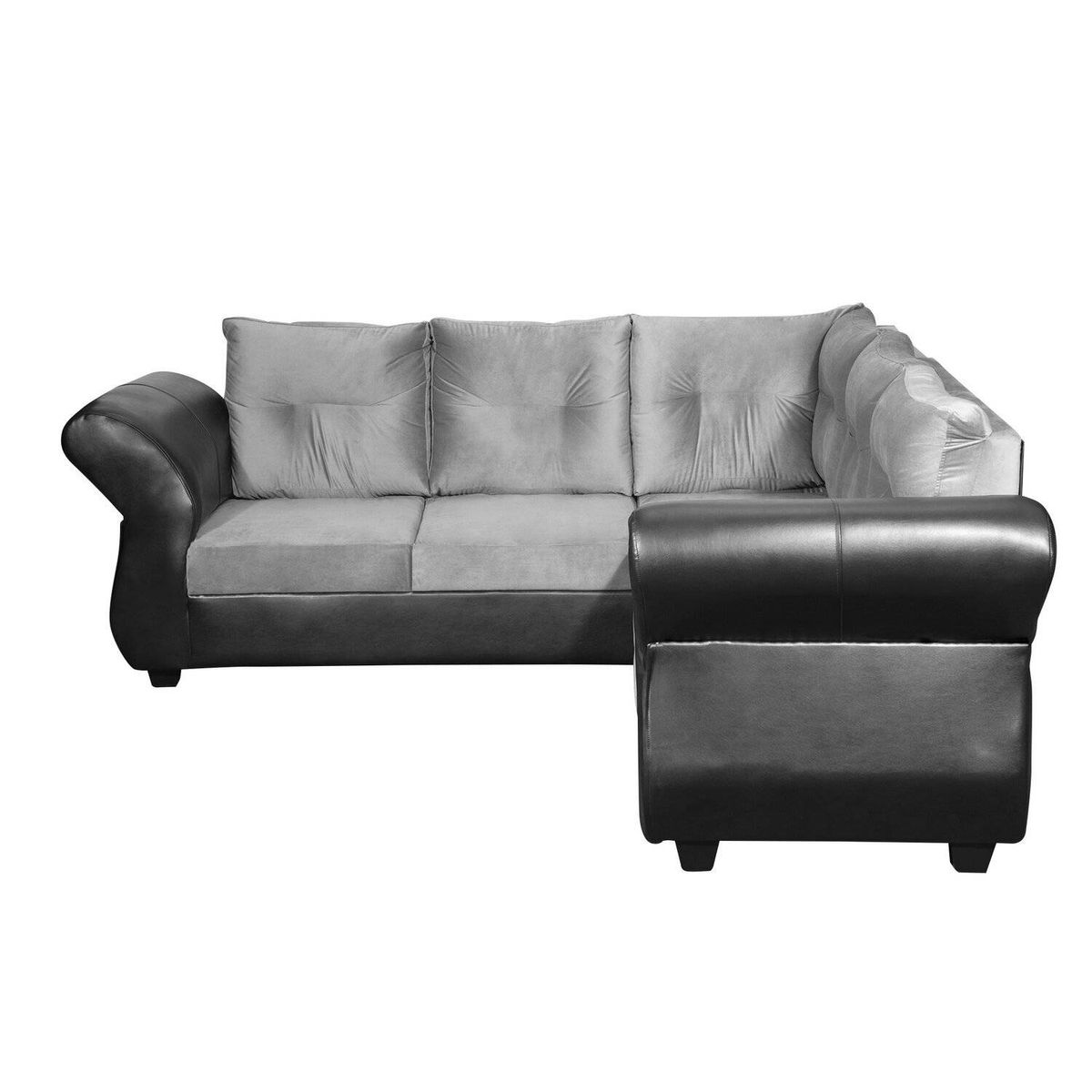 GENERICO - SOFA SECCIONAL EMMA FELPA-PU GRIS