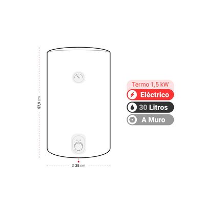 Imagen 2 del producto TERMO AT-WB 30 LT 1,5KW