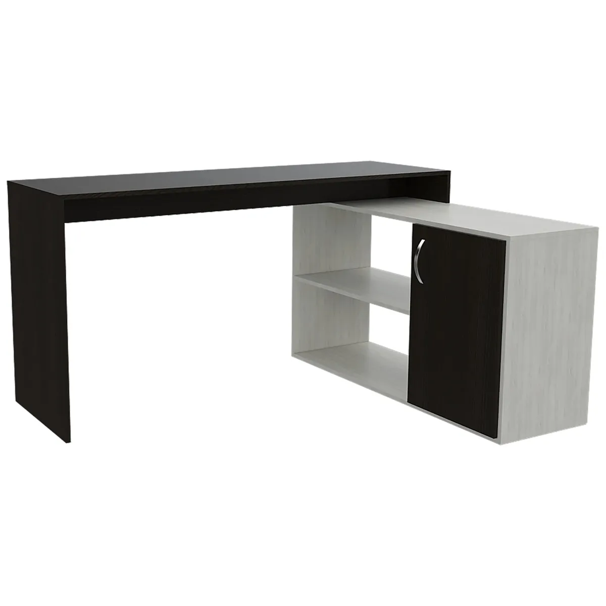 FMFURNITURE - Escritorio - Negro y Blanco 76.5x151.5x116.5 cm…