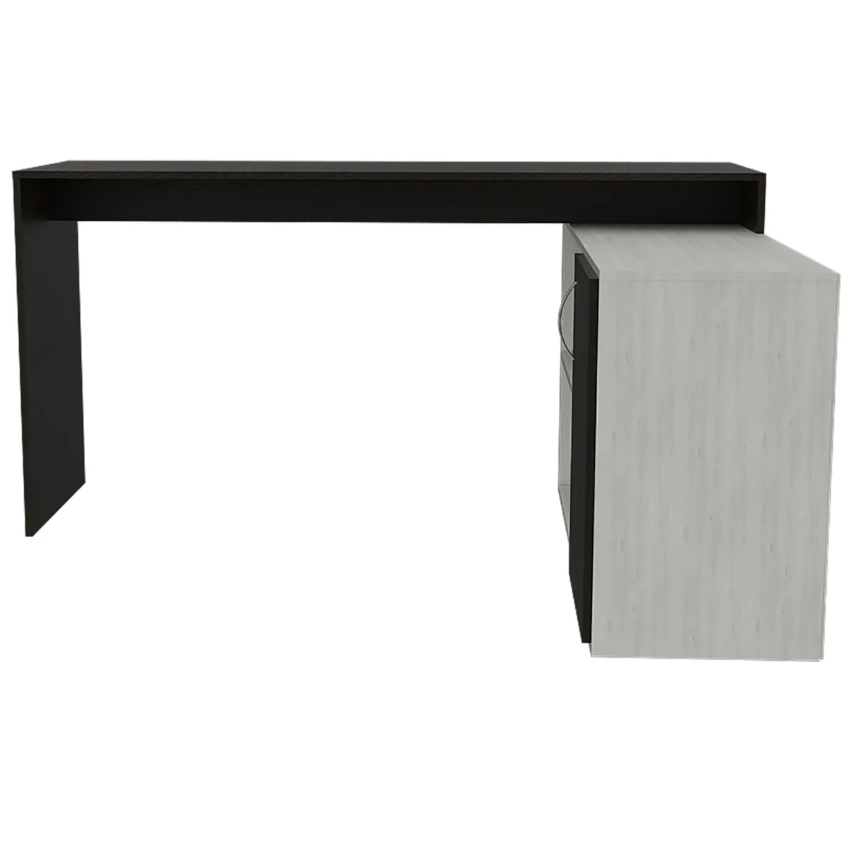 FMFURNITURE - Escritorio - Negro y Blanco 76.5x151.5x116.5 cm…