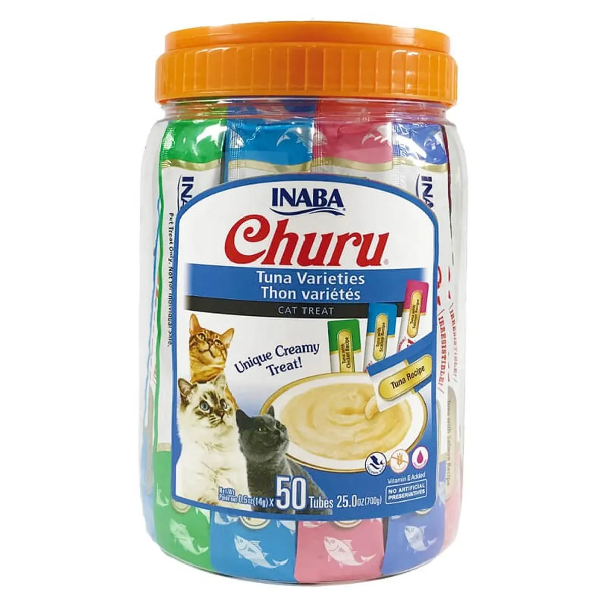INABA - Churu Gato Frasco 50 Tubos Sabor Atun Premio Snack