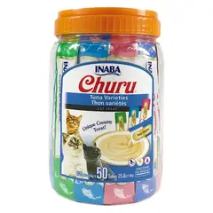 INABA - Churu Gato Frasco 50 Tubos Sabor Atun Premio Snack