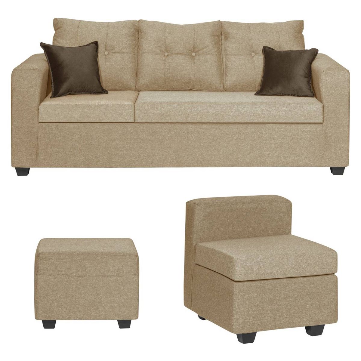 GENERICO - SOFA ANTONELLA + 1 PUFF BEIGE