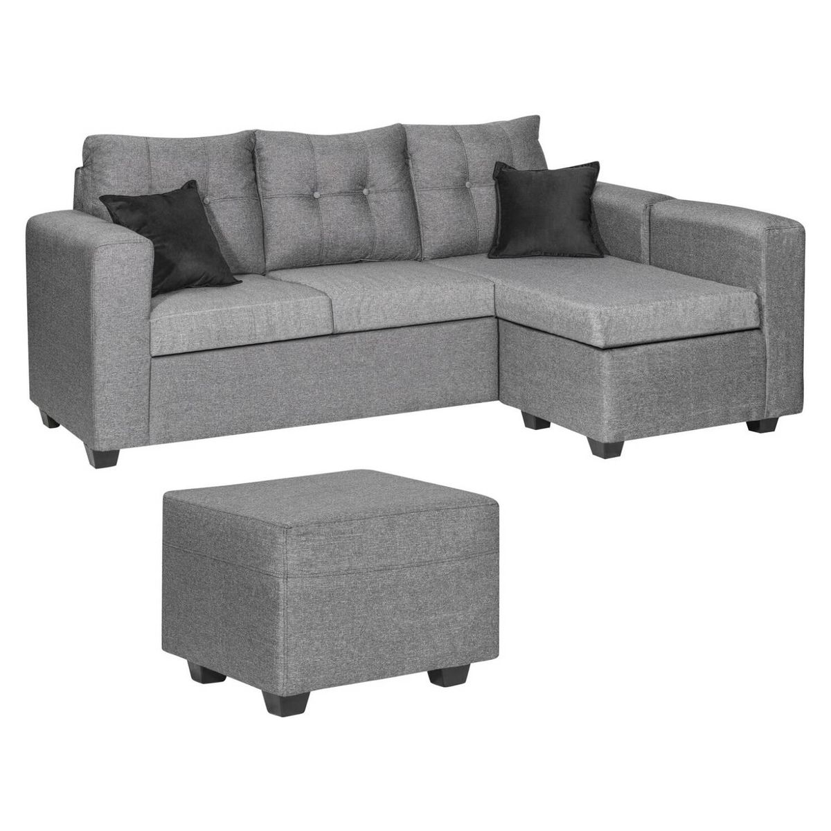 GENERICO - SOFA ANTONELLA + 1 PUFF GRIS