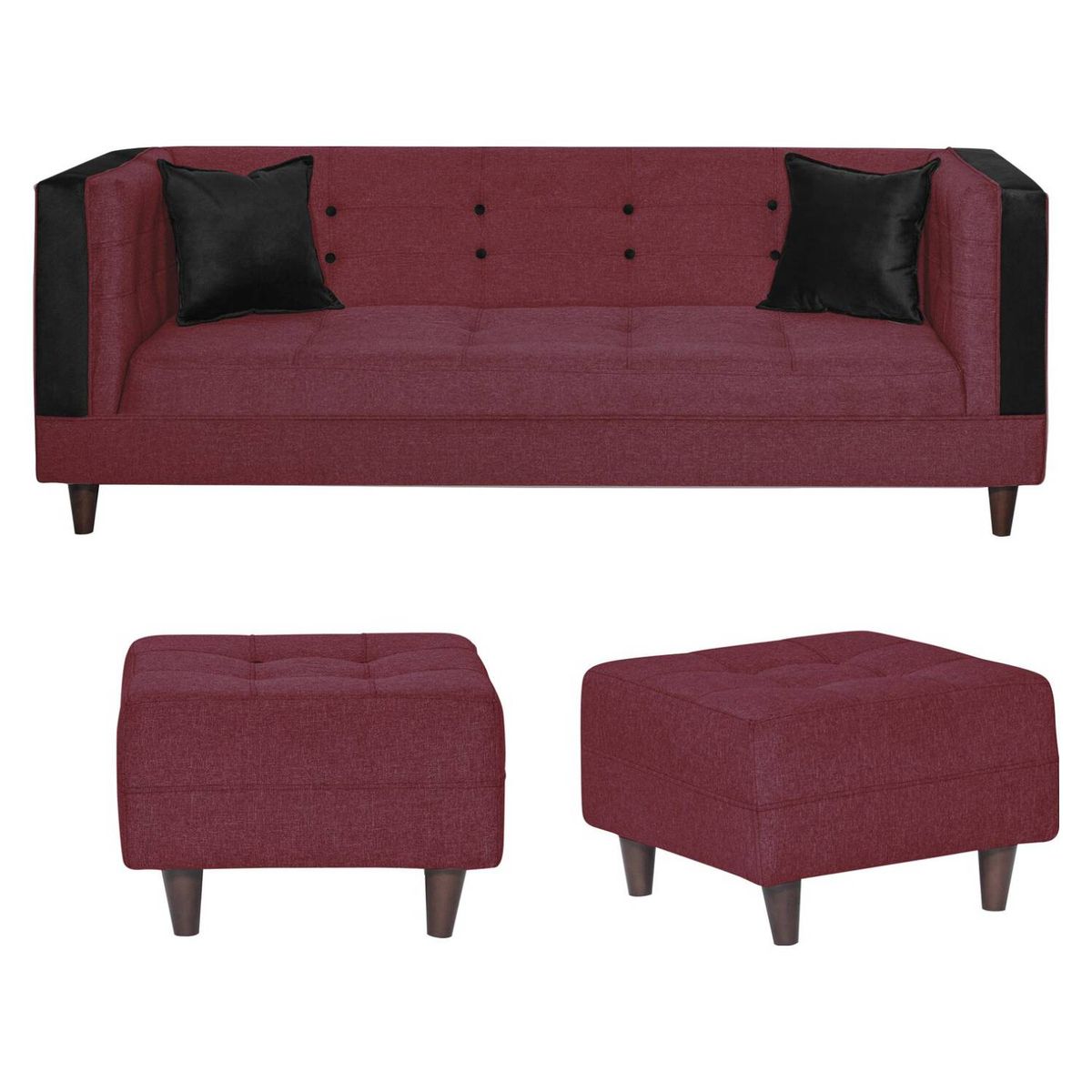 GENERICO - SOFA SANTA MONICA + 2 PUFF BURDEO