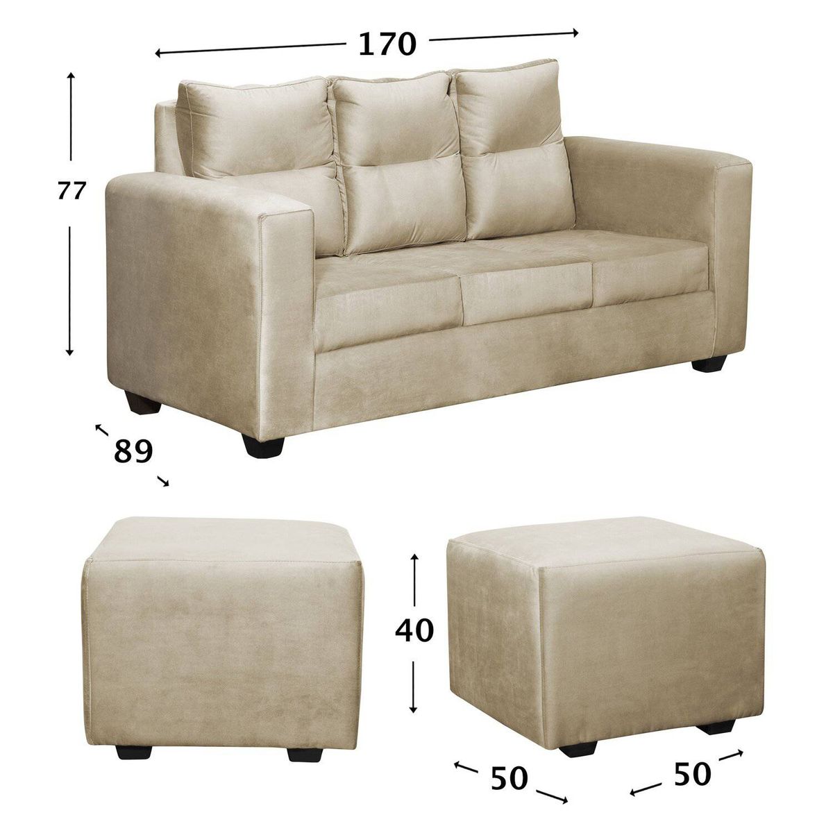 GENERICO - SOFA LORETO FELPA BEIGE