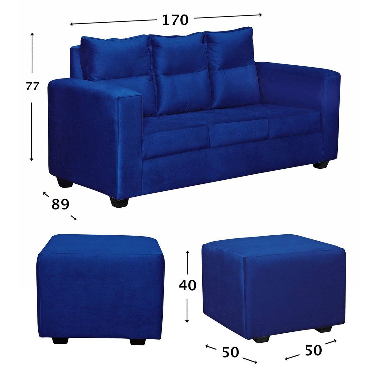 GENERICO - SOFA LORETO FELPA AZUL