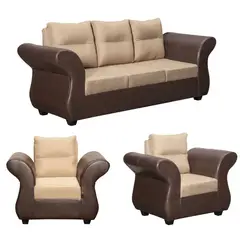 GENERICO - JUEGO DE LIVING ZARA 311 TELA -PU BEIGE