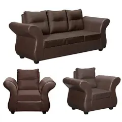 GENERICO - JUEGO DE LIVING ZARA 311 TELA -PU CHOCOLATE…