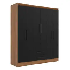 ROCA - Clóset 6 puertas 2 cajones ámbar Canela-Negro