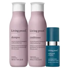 LIVING PROOF - Set Restore Shampoo acondicionador y tratamiento capilar.-