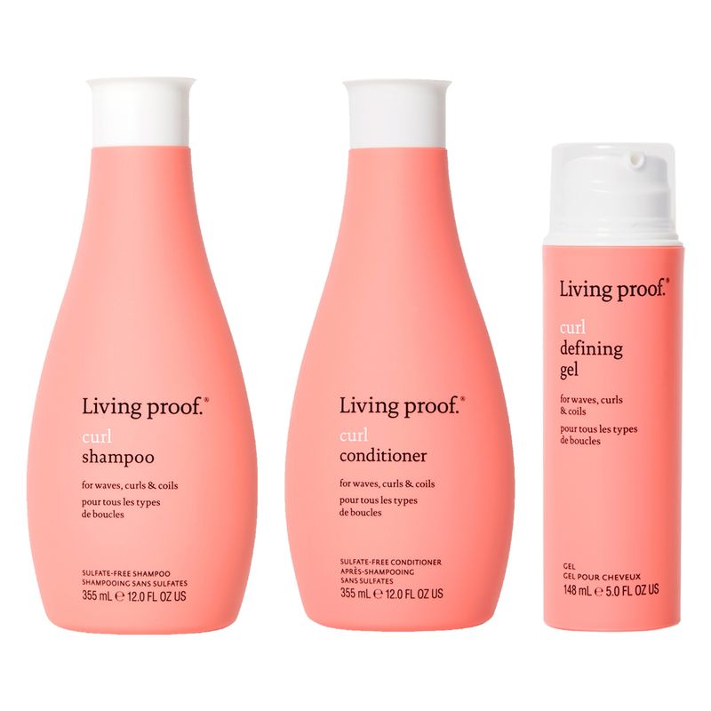 LIVING PROOF - Set Shampoo acondicionador y Gel para cabello ondulado Living Proof.-