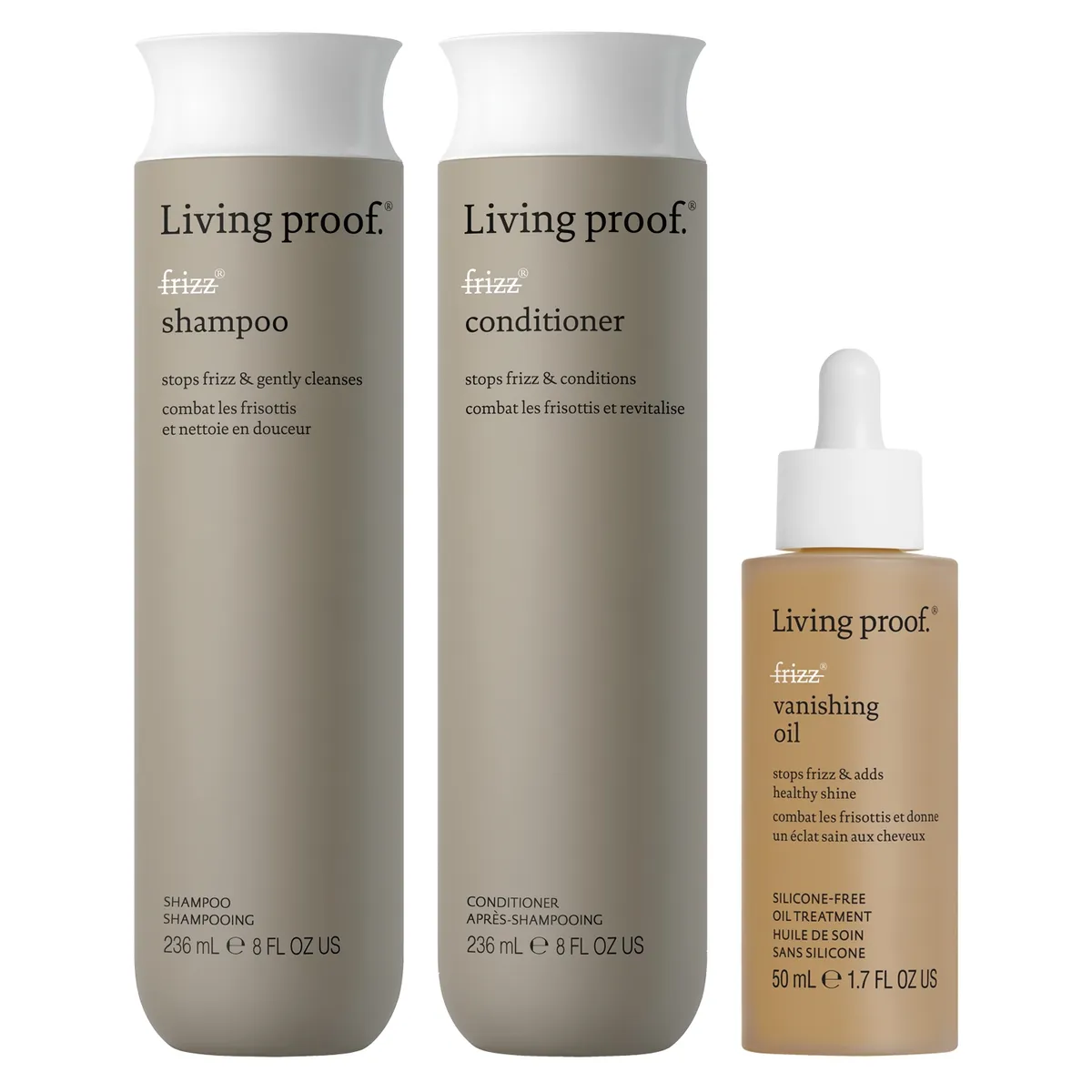 LIVING PROOF - Set No Frizz Shampoo Acondicionador y Aceite Capilar