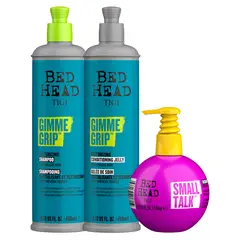 BED HEAD DE TIGI - Set Texturizante Shampoo Acondicionador y Crema de peinado Small Talk