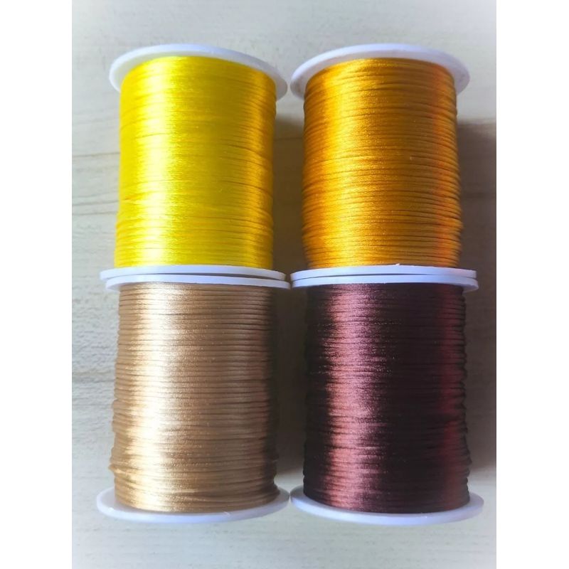 GENERICO - Cordón Rayon Satin, Cola De Ratón 1mm/ 50 Metros Colores 4…