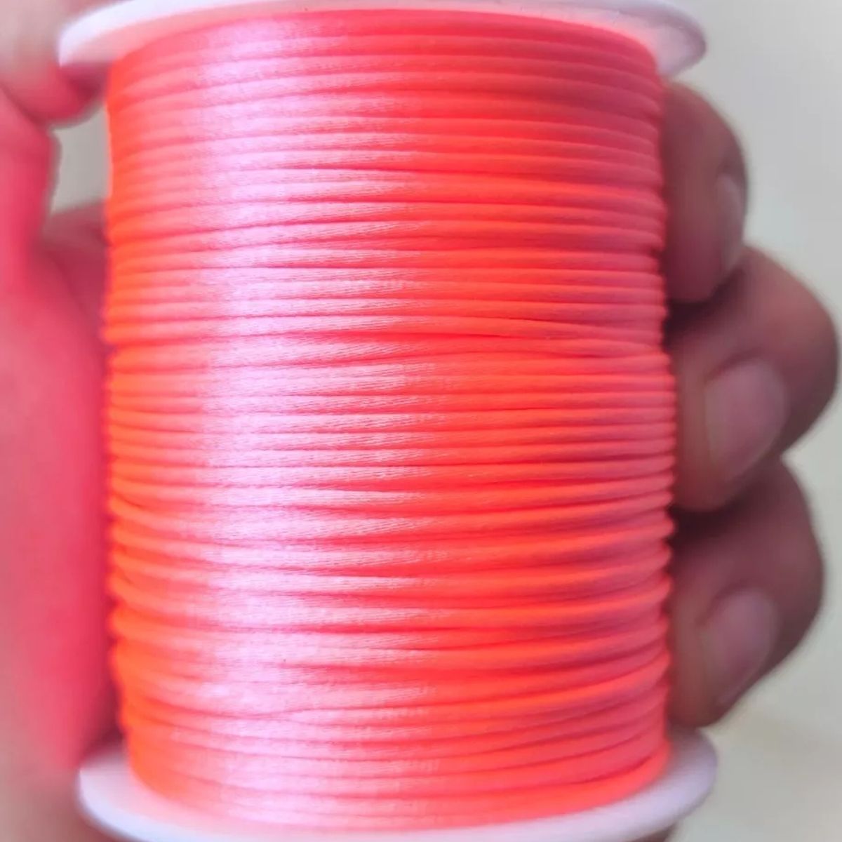GENERICO - Cordón De Rayon Satin, Cola De Ratón 1mm/ 50 Metros Salmon…