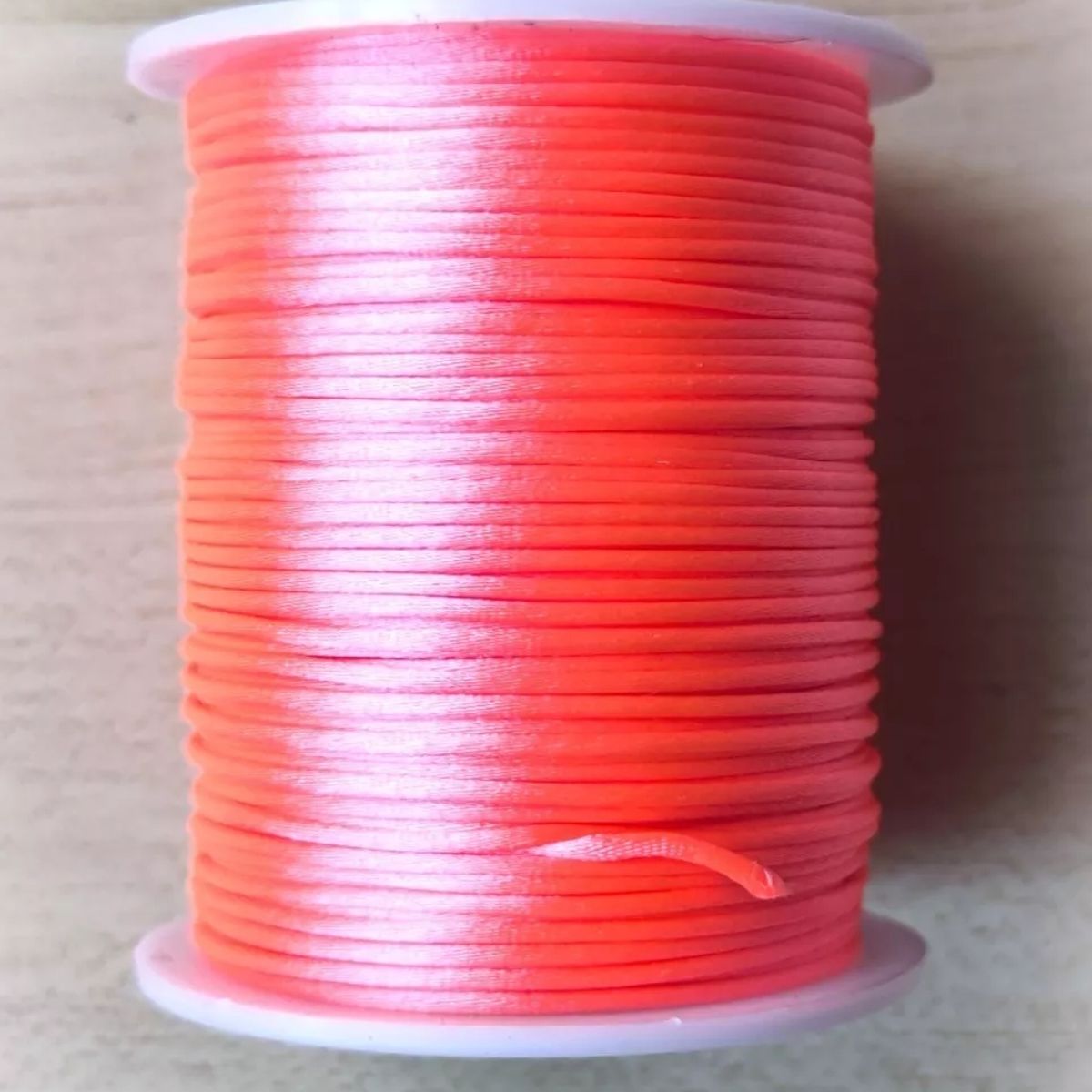 GENERICO - Cordón De Rayon Satin, Cola De Ratón 1mm/ 50 Metros Salmon…