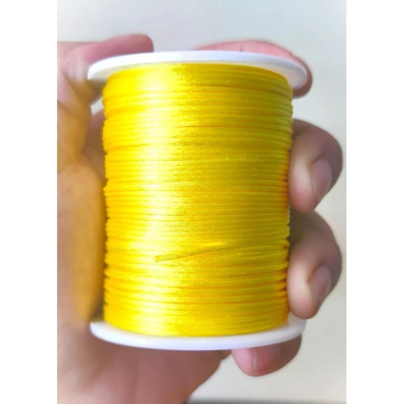 GENERICO - Cordón De Rayon Satin, Cola De Ratón 1mm/ 50 Metros Amarillo…