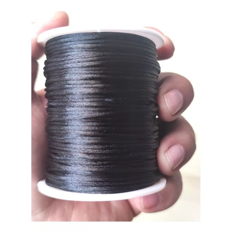 GENERICO - Cordón De Rayon Satin, Cola De Ratón 1mm/ 50 Metros Negro…