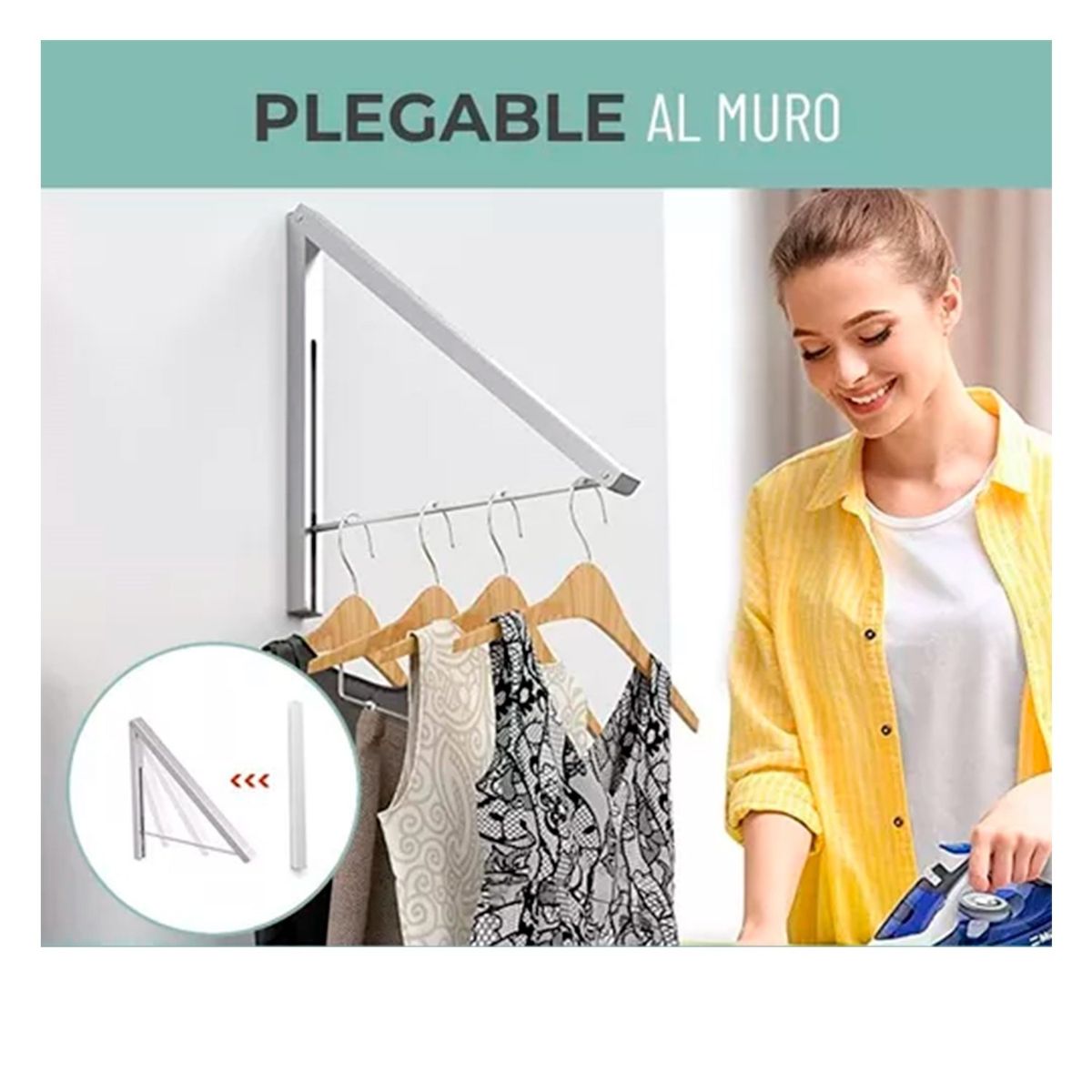 GENERICO - Tendedero Plegable De Pared Colgador Ropa Ajustable