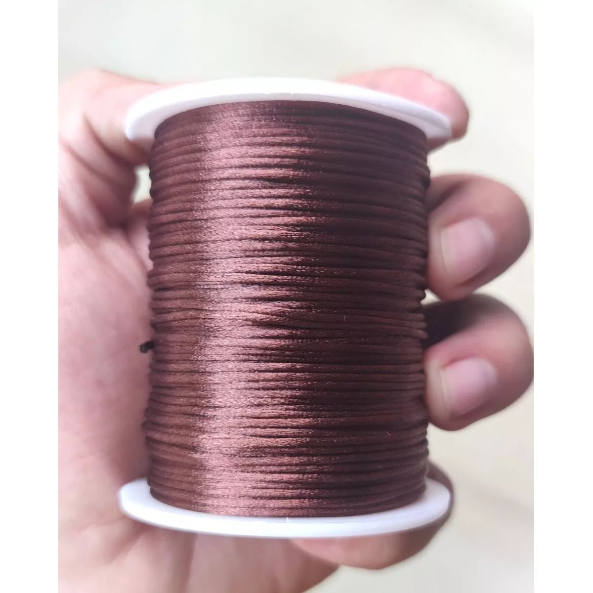 GENERICO - Cordón De Rayon Satin, Cola De Ratón 1mm/ 50 Metros Cafe…