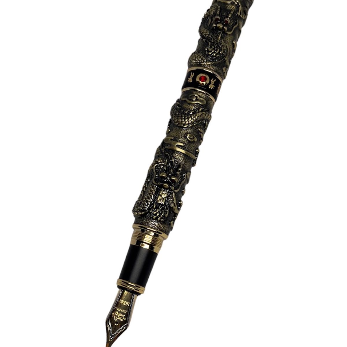 GENERICO - Pluma estilográfica texturizada lujo Jinhao mod Dragón Rubí