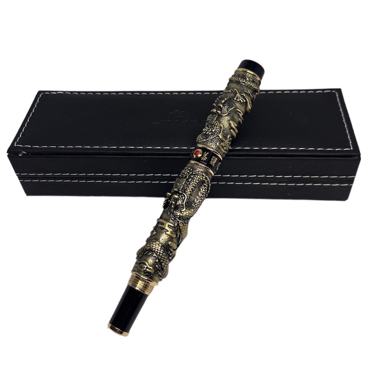 GENERICO - Pluma estilográfica texturizada lujo Jinhao mod Dragón Rubí