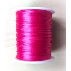 GENERICO - Cordón De Rayon Satin, Cola De Ratón 1mm/ 50 Metros Rosa Osc…