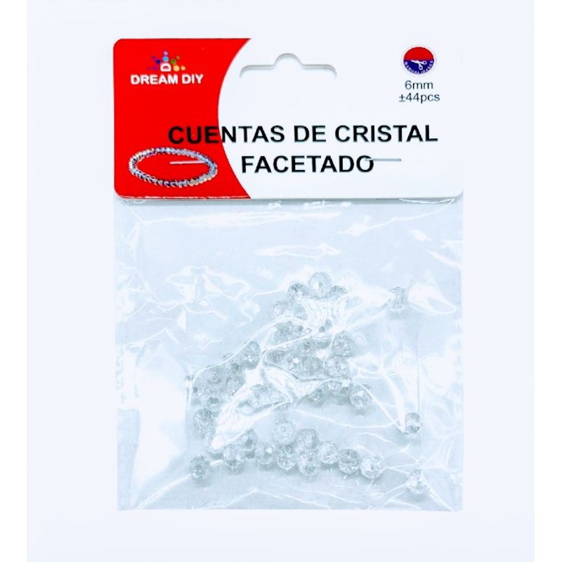 A - cuentas de cristal facetado transparente de 8mm