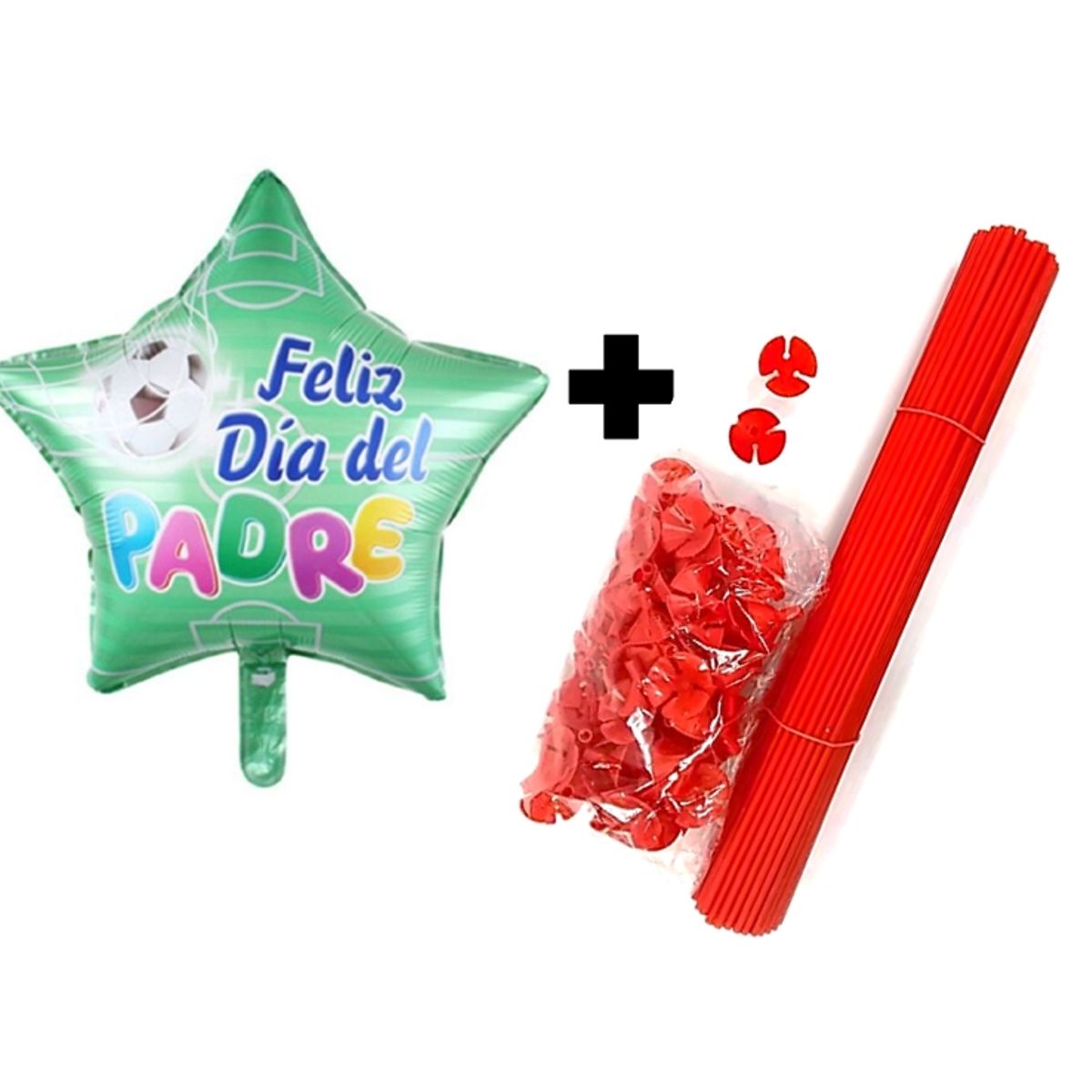 GENERICO - Set 50 Globos Foil Dia del Padre con Varillas Gruesas