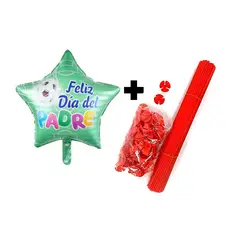 GENERICO - Set 50 Globos Foil Dia del Padre con Varillas Gruesas