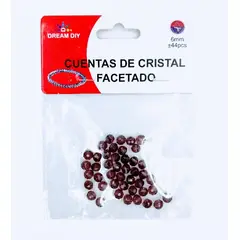 A - Cuentas de cristal facetado color vino tinto de 6mm