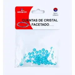 A - Cuentas de cristal facetado color azul de 6mm