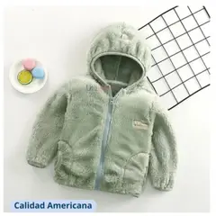 JUMP KIDS - Polerón Polar Niño con Capucha Bebe Verde