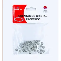 A - Cuentas de cristal facetado color gris de 6mm