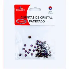 A - Cuentas de cristal facetado color tornasol de 6mm