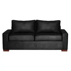 LATAM HOME - Sofá Cama Livorno 2 Plazas Cuero Kentucky Negro