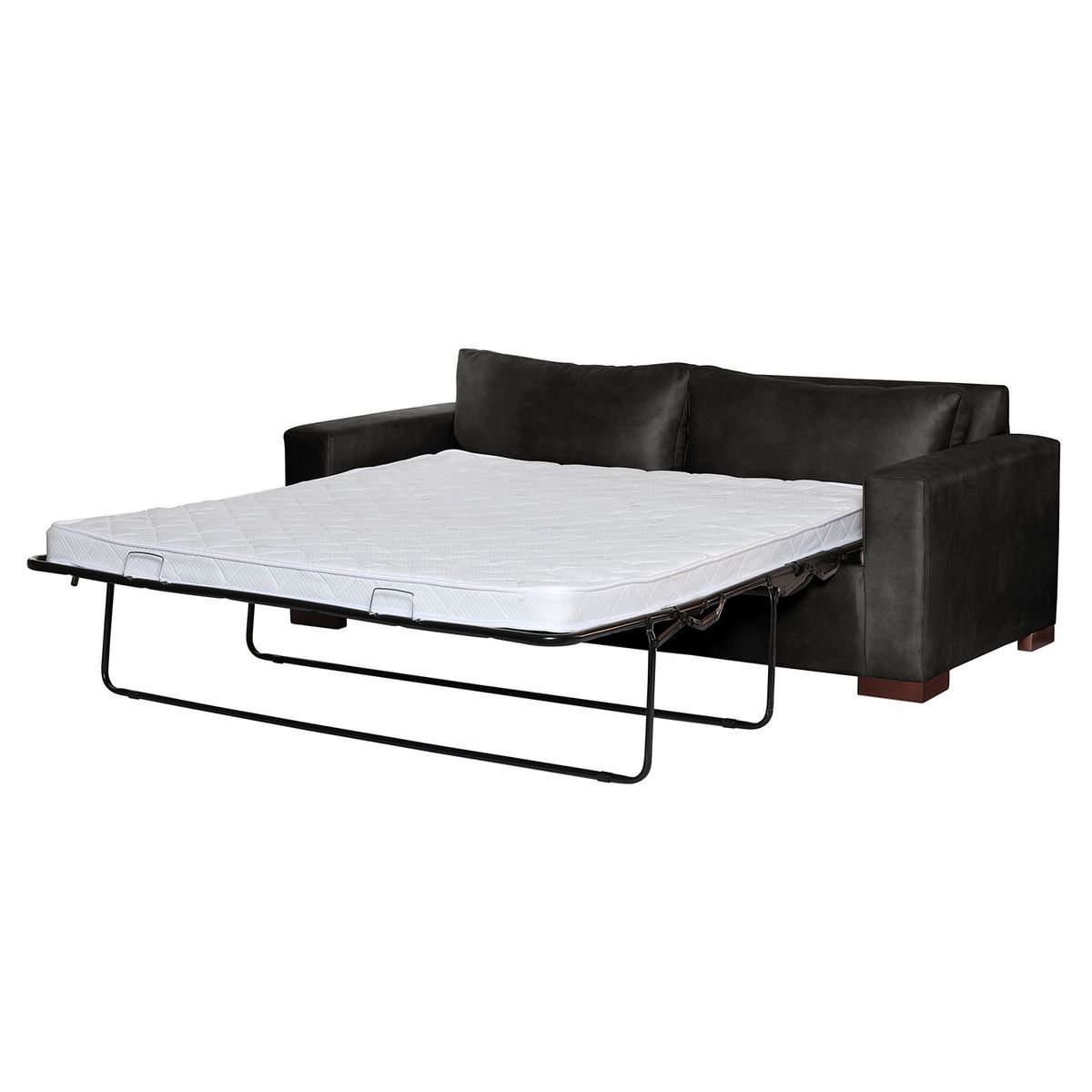 LATAM HOME - Sofá Cama Livorno 2 Plazas Cuero Kentucky Negro