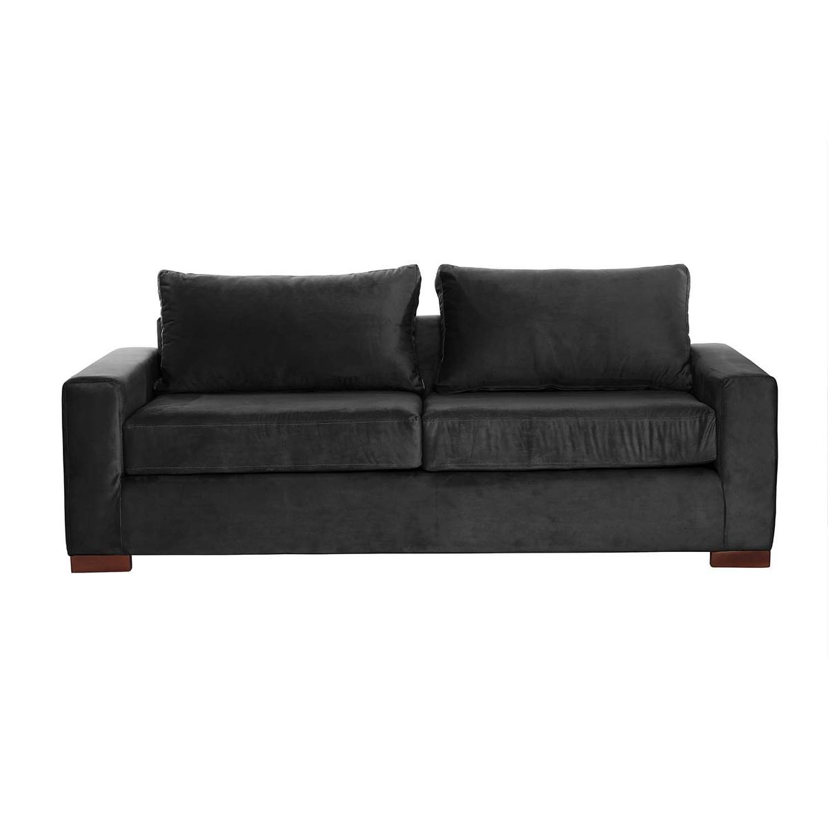 LATAM HOME - Sofá Cama Livorno 2 Plazas Tela Velvet Negro