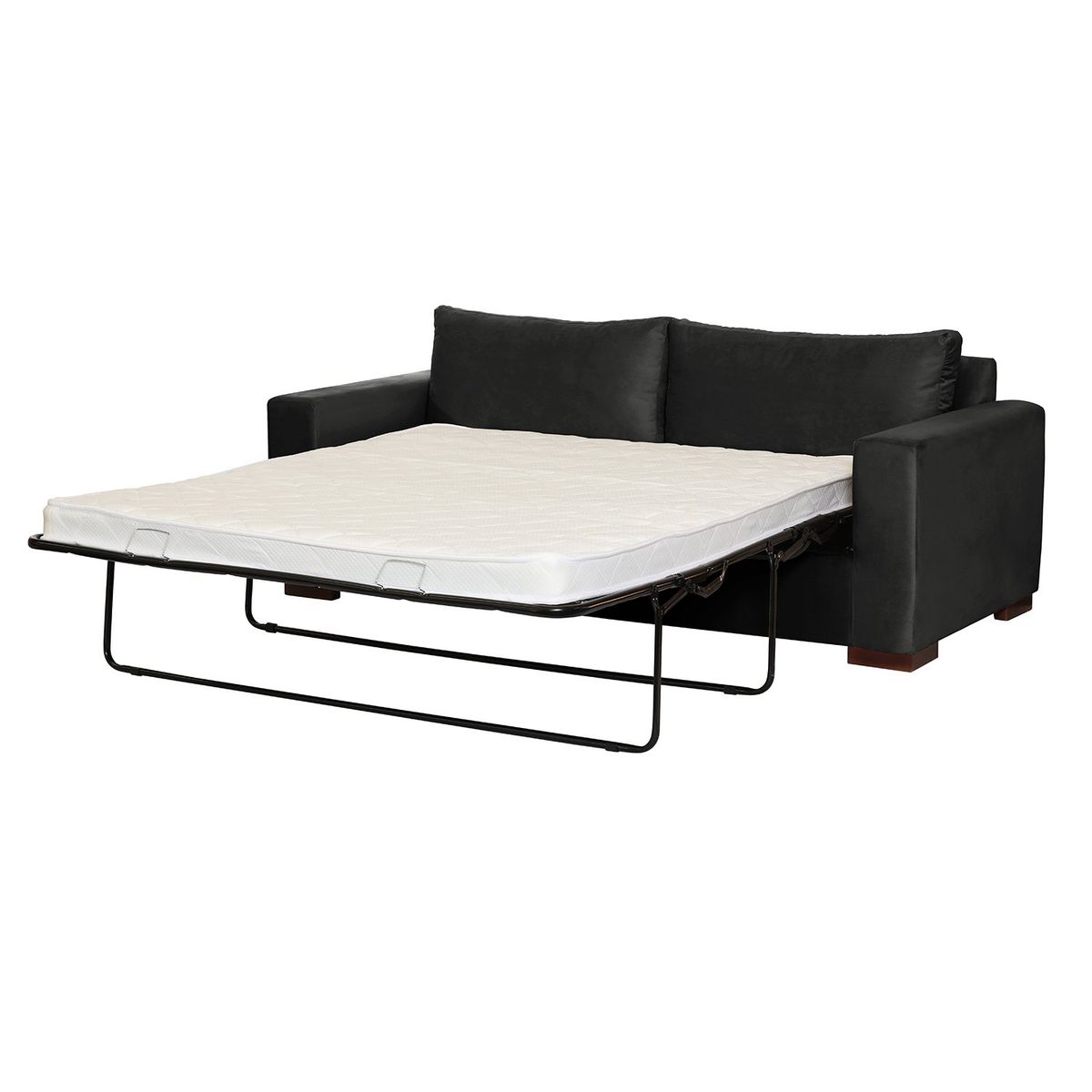 LATAM HOME - Sofá Cama Livorno 2 Plazas Tela Velvet Negro