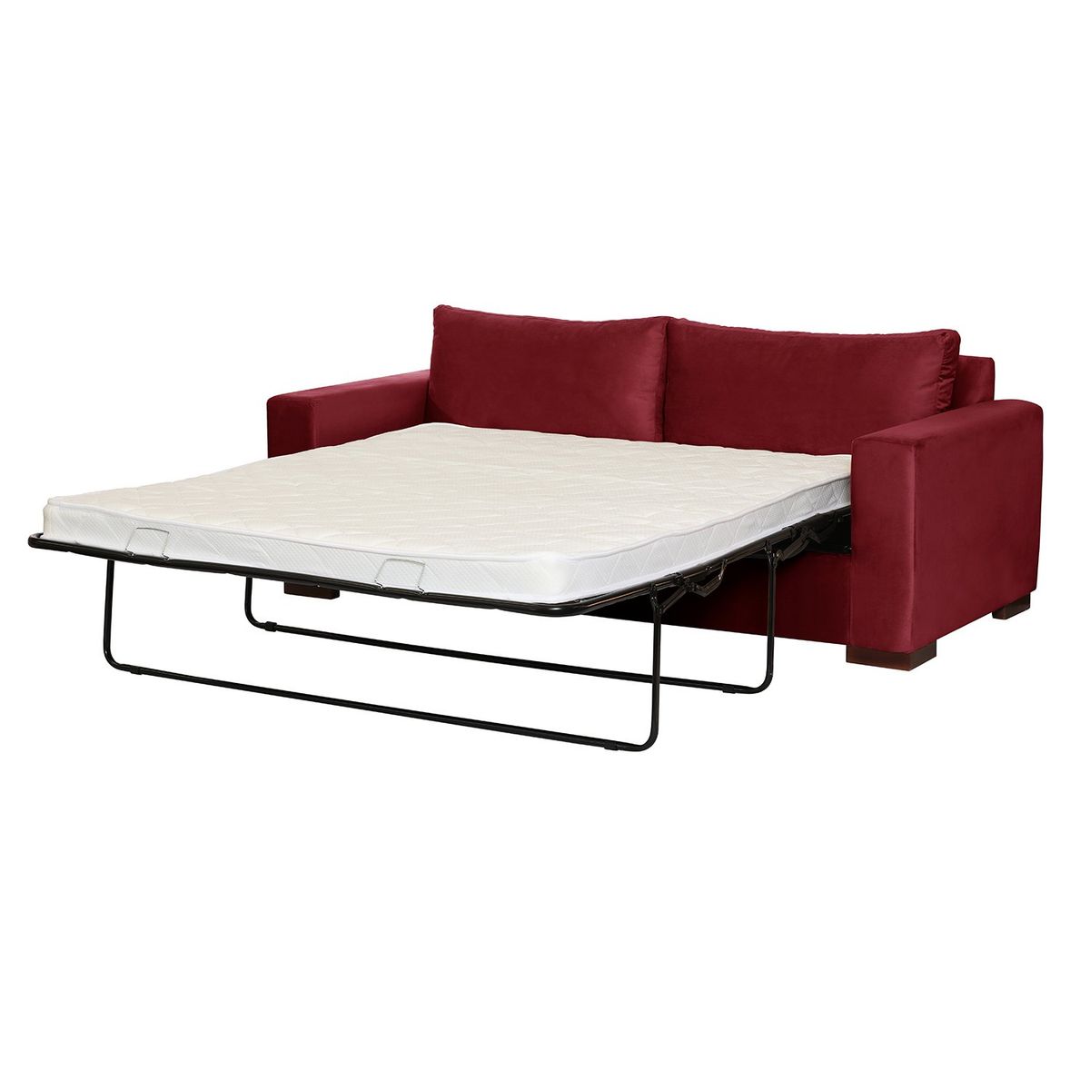 LATAM HOME - Sofá Cama Livorno 2 Plazas Tela Velvet Burdeo