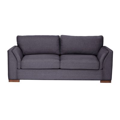 Imagen 2 del producto Sofá Cama Milan 3C Cuero Lino Gris Oscuro Con Asiento de Resortes Pocket