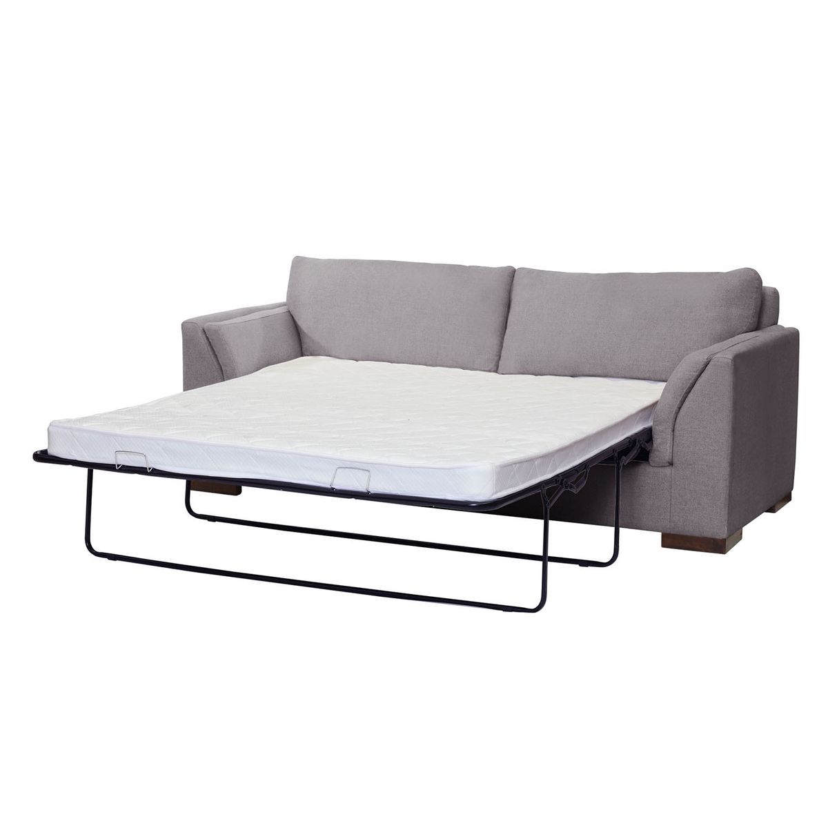 LATAM HOME - Sofá Cama Milan 3C Cuero Lino Gris Claro Con Asiento de Resortes Pocket